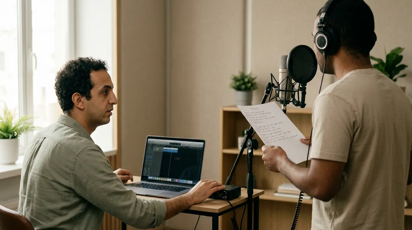 Sesión de songwriting y producción musical